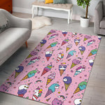 Girly Unicorn Ice Cream Pattern Print Area Rug GearFrost