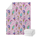 Girly Unicorn Ice Cream Pattern Print Blanket
