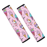 Girly Unicorn Ice Cream Pattern Print Car Seat Belt Covers