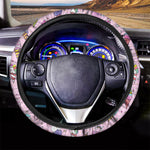 Girly Unicorn Ice Cream Pattern Print Car Steering Wheel Cover