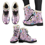 Girly Unicorn Ice Cream Pattern Print Comfy Boots GearFrost