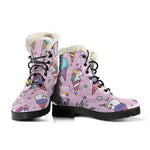 Girly Unicorn Ice Cream Pattern Print Comfy Boots GearFrost