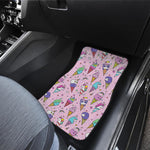 Girly Unicorn Ice Cream Pattern Print Front and Back Car Floor Mats