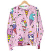 Girly Unicorn Ice Cream Pattern Print Men's Crewneck Sweatshirt GearFrost