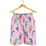 Girly Unicorn Ice Cream Pattern Print Men's Shorts