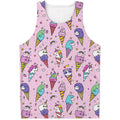 Girly Unicorn Ice Cream Pattern Print Men's Tank Top
