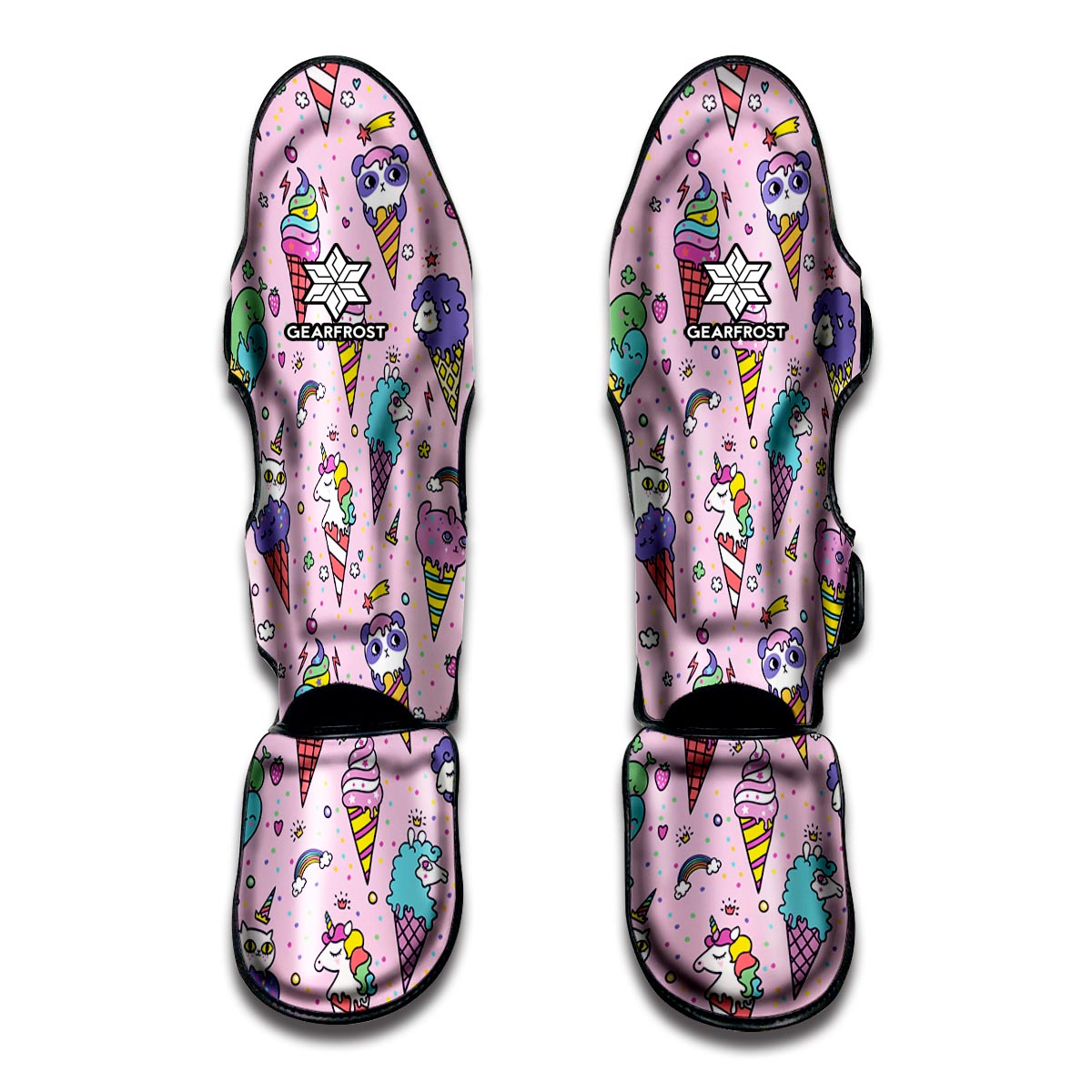 Girly Unicorn Ice Cream Pattern Print Muay Thai Shin Guard