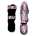 Girly Unicorn Ice Cream Pattern Print Muay Thai Shin Guard