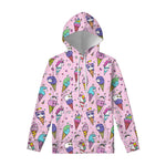 Girly Unicorn Ice Cream Pattern Print Pullover Hoodie