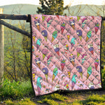Girly Unicorn Ice Cream Pattern Print Quilt