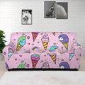 Girly Unicorn Ice Cream Pattern Print Sofa Cover