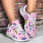 Girly Unicorn Ice Cream Pattern Print Sport Shoes GearFrost