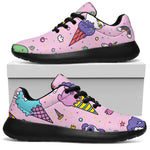 Girly Unicorn Ice Cream Pattern Print Sport Shoes GearFrost