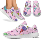 Girly Unicorn Ice Cream Pattern Print Sport Shoes GearFrost