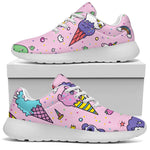 Girly Unicorn Ice Cream Pattern Print Sport Shoes GearFrost