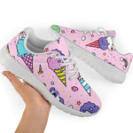 Girly Unicorn Ice Cream Pattern Print Sport Shoes GearFrost