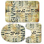 Giving And Tithing Religious Words Print 3 Piece Bath Mat Set