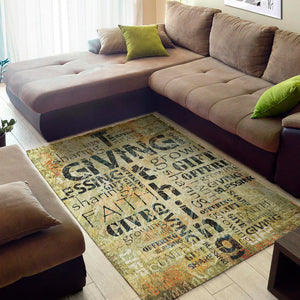 Giving And Tithing Religious Words Print Area Rug