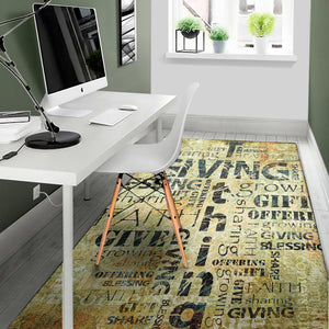 Giving And Tithing Religious Words Print Area Rug