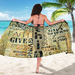 Giving And Tithing Religious Words Print Beach Sarong Wrap