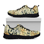 Giving And Tithing Religious Words Print Black Sneakers