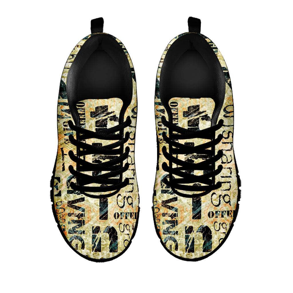 Giving And Tithing Religious Words Print Black Sneakers