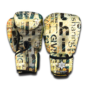 Giving And Tithing Religious Words Print Boxing Gloves