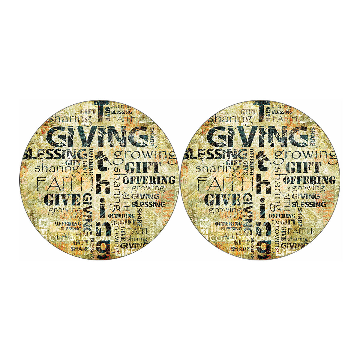 Giving And Tithing Religious Words Print Car Coasters