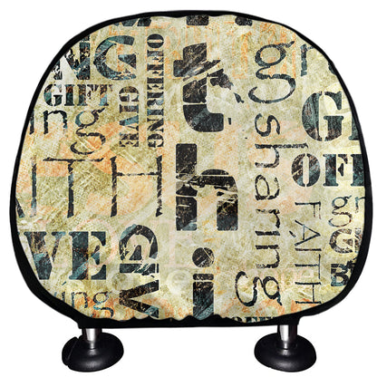 Giving And Tithing Religious Words Print Car Headrest Covers