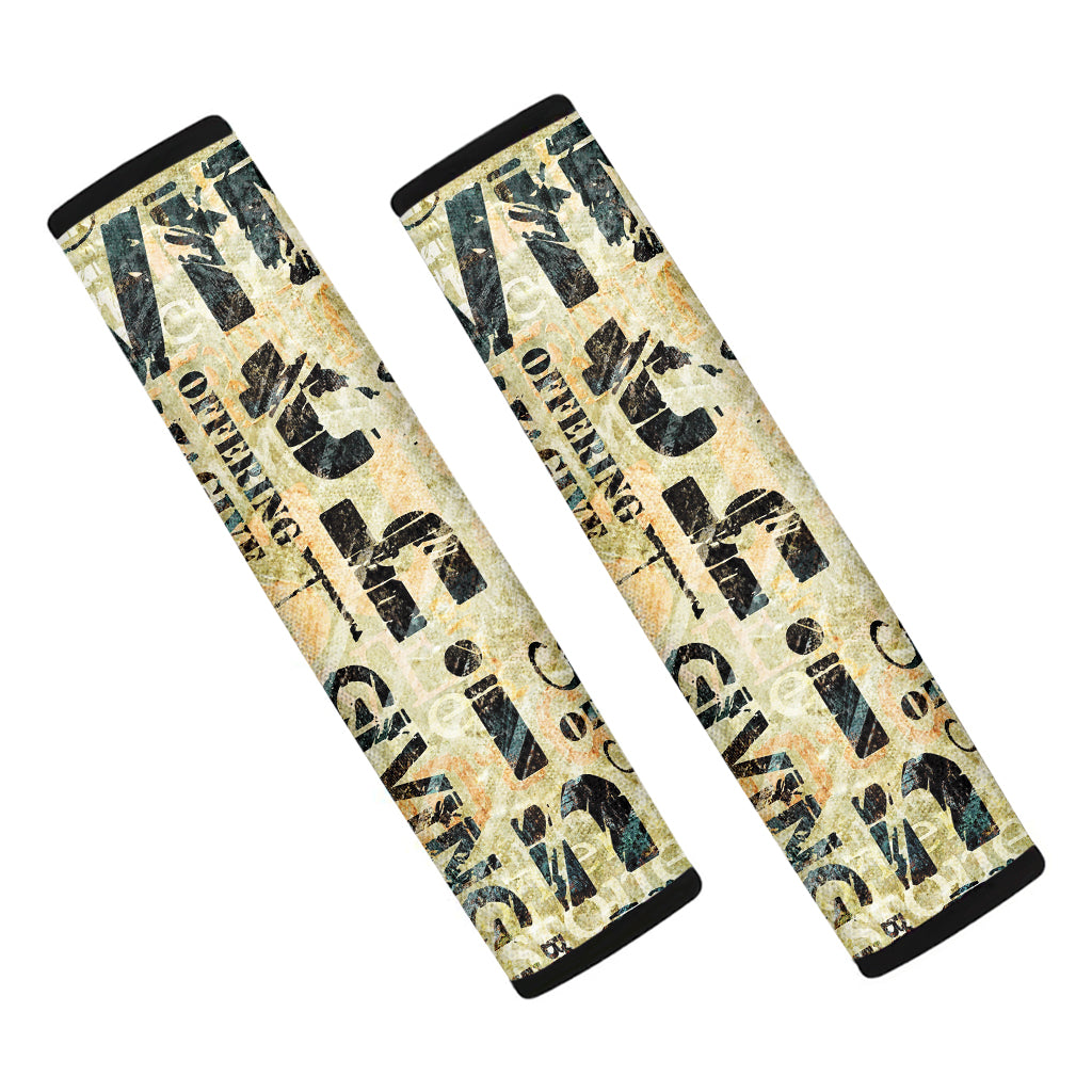 Giving And Tithing Religious Words Print Car Seat Belt Covers