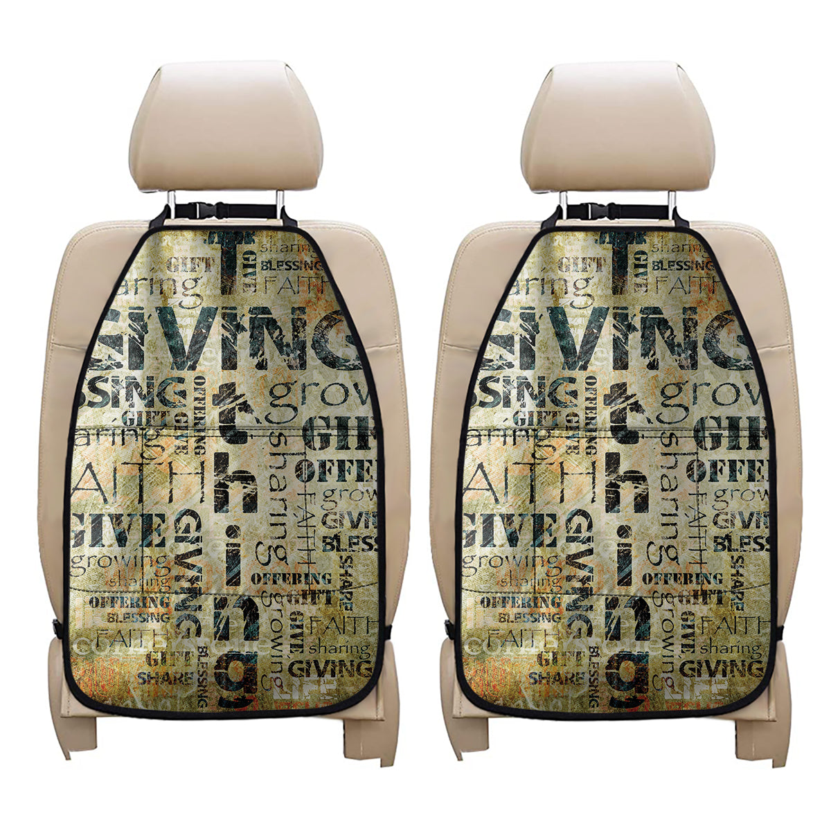 Giving And Tithing Religious Words Print Car Seat Organizers