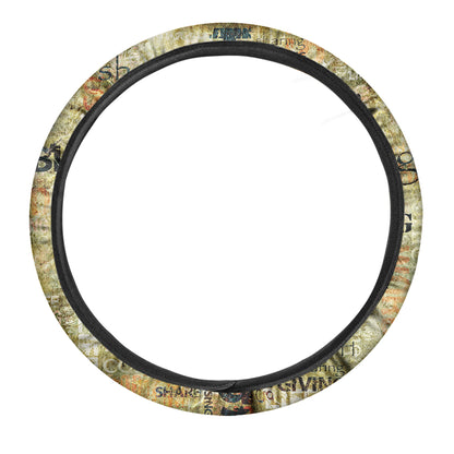 Giving And Tithing Religious Words Print Car Steering Wheel Cover