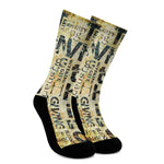 Giving And Tithing Religious Words Print Crew Socks