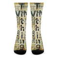 Giving And Tithing Religious Words Print Crew Socks