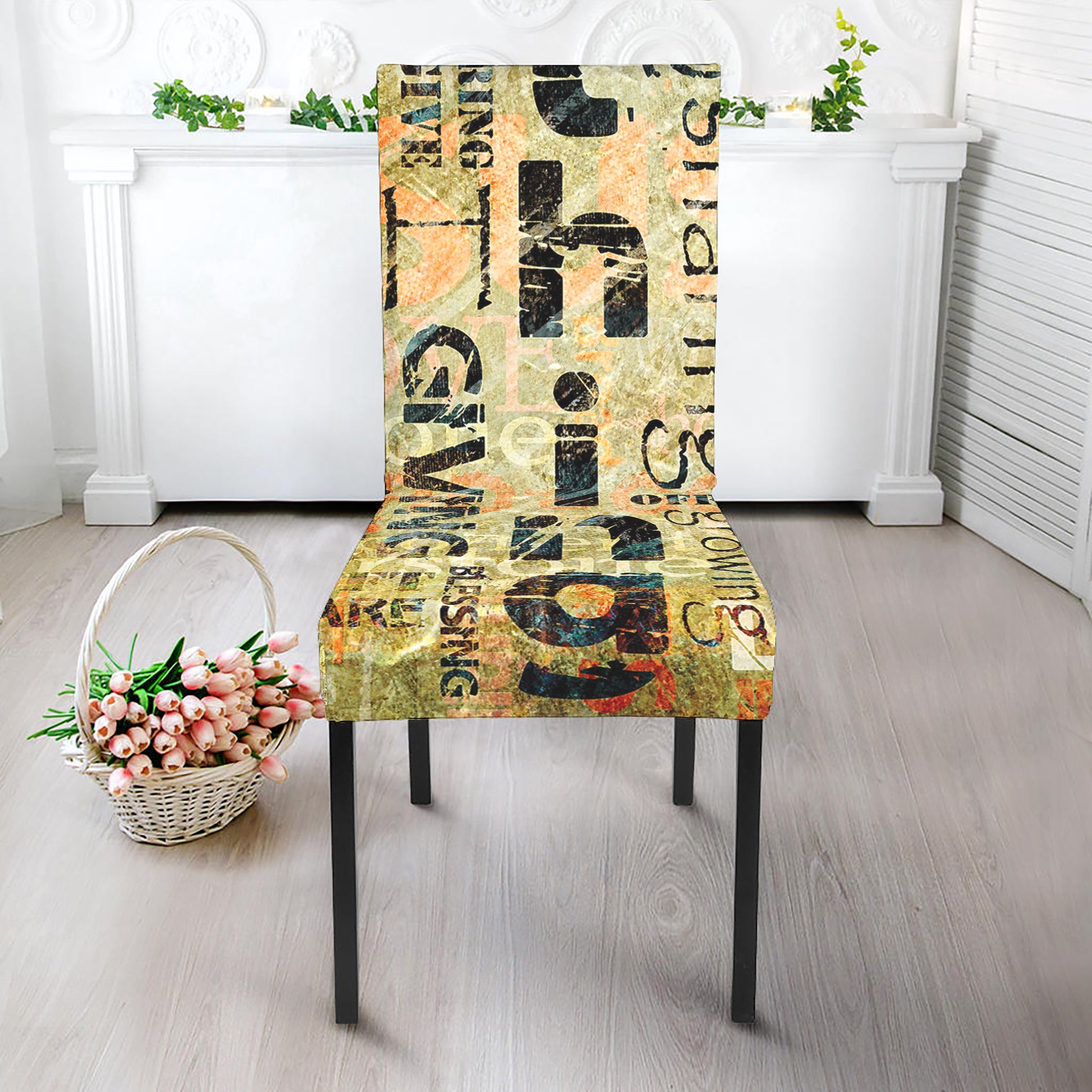 Giving And Tithing Religious Words Print Dining Chair Slipcover