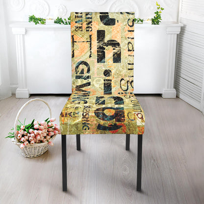 Giving And Tithing Religious Words Print Dining Chair Slipcover