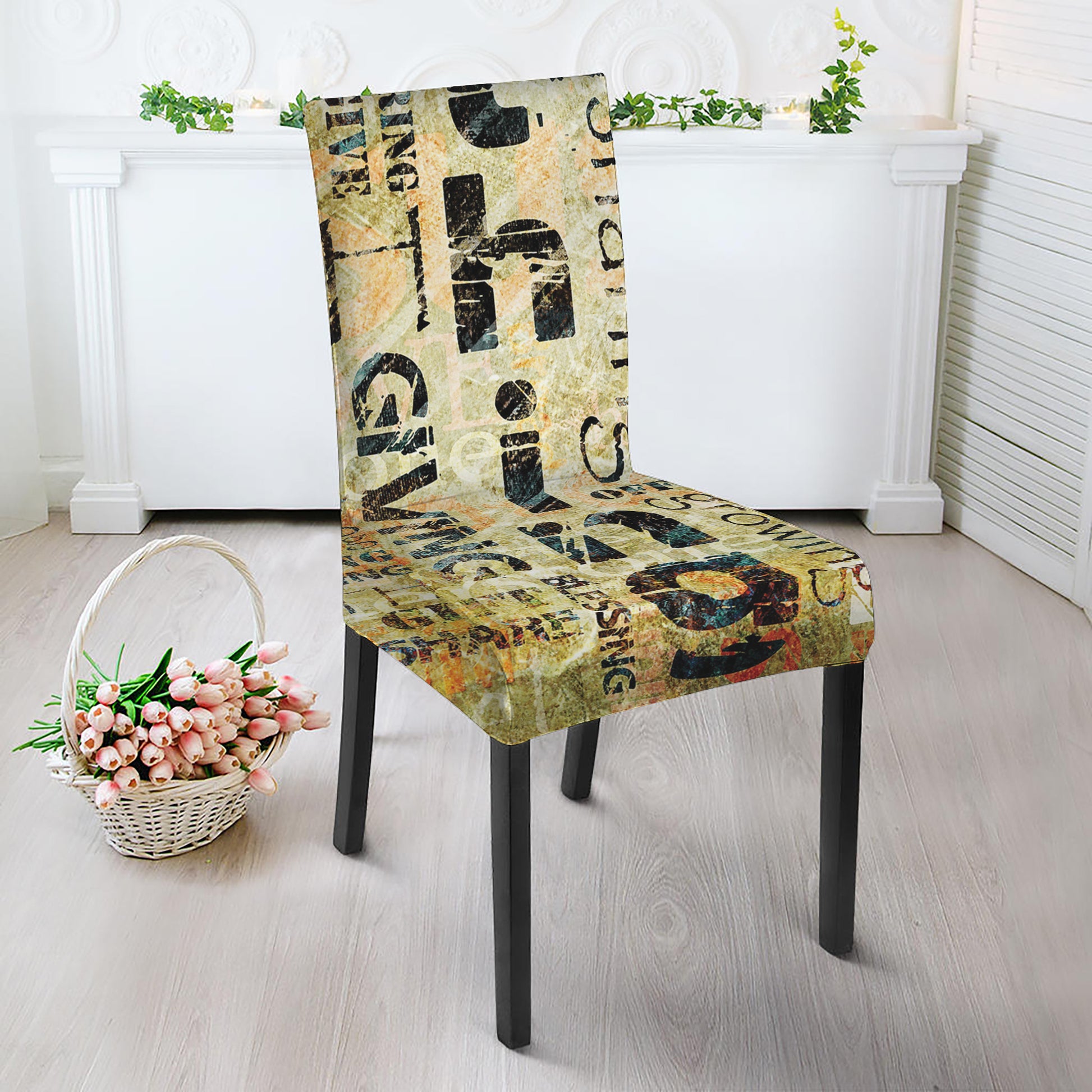 Giving And Tithing Religious Words Print Dining Chair Slipcover