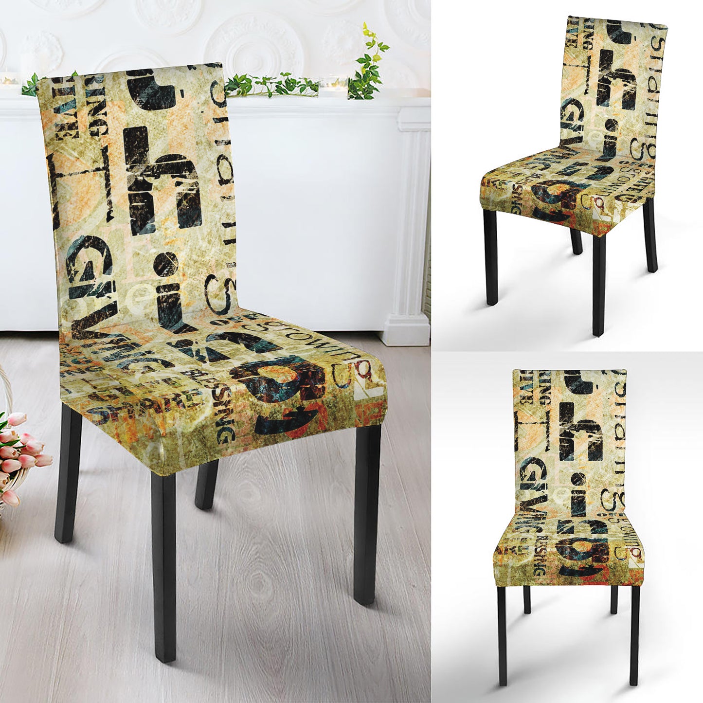 Giving And Tithing Religious Words Print Dining Chair Slipcover