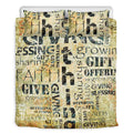 Giving And Tithing Religious Words Print Duvet Cover Bedding Set