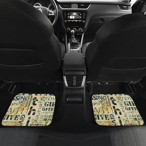 Giving And Tithing Religious Words Print Front and Back Car Floor Mats