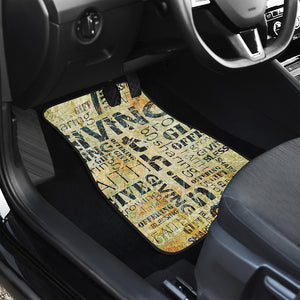 Giving And Tithing Religious Words Print Front and Back Car Floor Mats