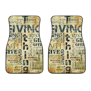 Giving And Tithing Religious Words Print Front Car Floor Mats