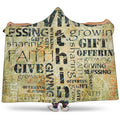 Giving And Tithing Religious Words Print Hooded Blanket
