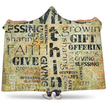 Giving And Tithing Religious Words Print Hooded Blanket