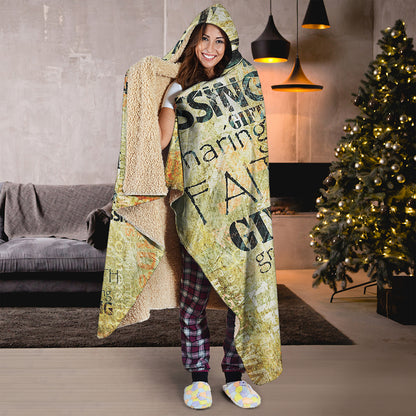 Giving And Tithing Religious Words Print Hooded Blanket