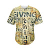 Giving And Tithing Religious Words Print Men's Baseball Jersey