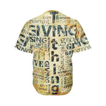 Giving And Tithing Religious Words Print Men's Baseball Jersey