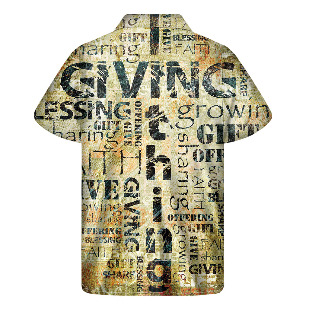 Giving And Tithing Religious Words Print Men's Short Sleeve Shirt