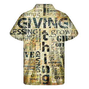 Giving And Tithing Religious Words Print Men's Short Sleeve Shirt