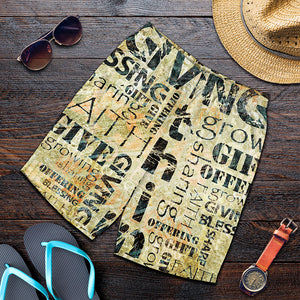 Giving And Tithing Religious Words Print Men's Shorts